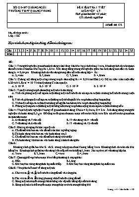 Đề kiểm tra một tiết Vật lí lớp 12 - Mã đề 132 - Năm học 2014-2015 - Trường THPT Ngô Gia Tự